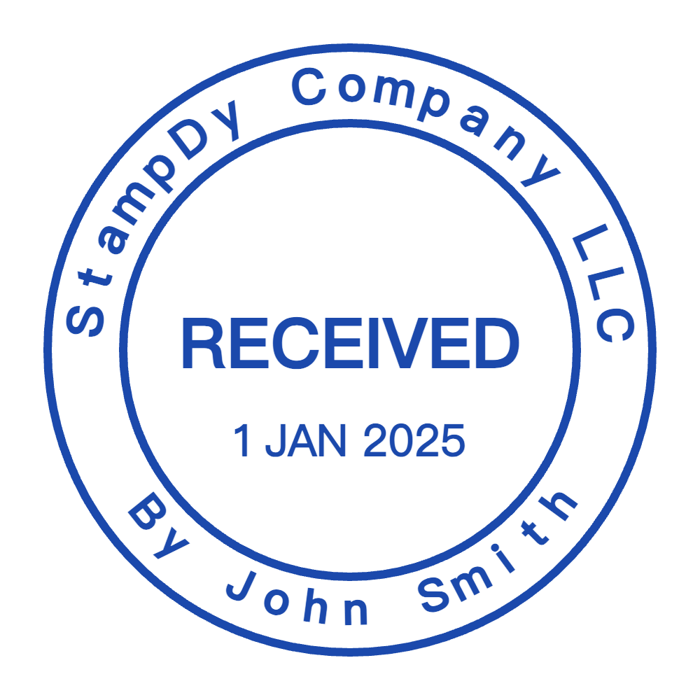 Round Digital Seal with Border and Date by StampCreatorOnline — 029