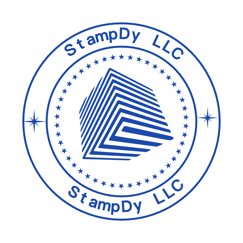 Round Rubber Stamp for Company Logo by StampCreatorOnline — 032