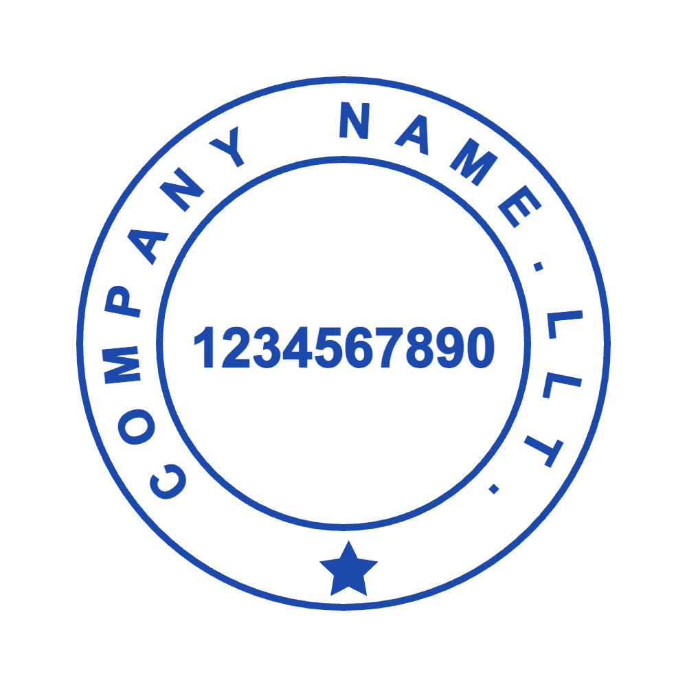 Round Personalized Double Circle Business Stamp by StampCreatorOnline — 037