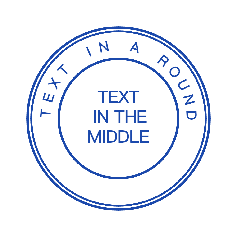 Round Triple Circle Business Stamp with Centered Text by StampCreatorOnline — 039