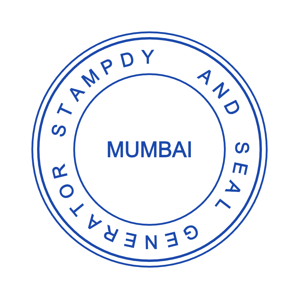 Round Popular Indian Circular Stamp with Triple Rings and Text by StampCreatorOnline — 041