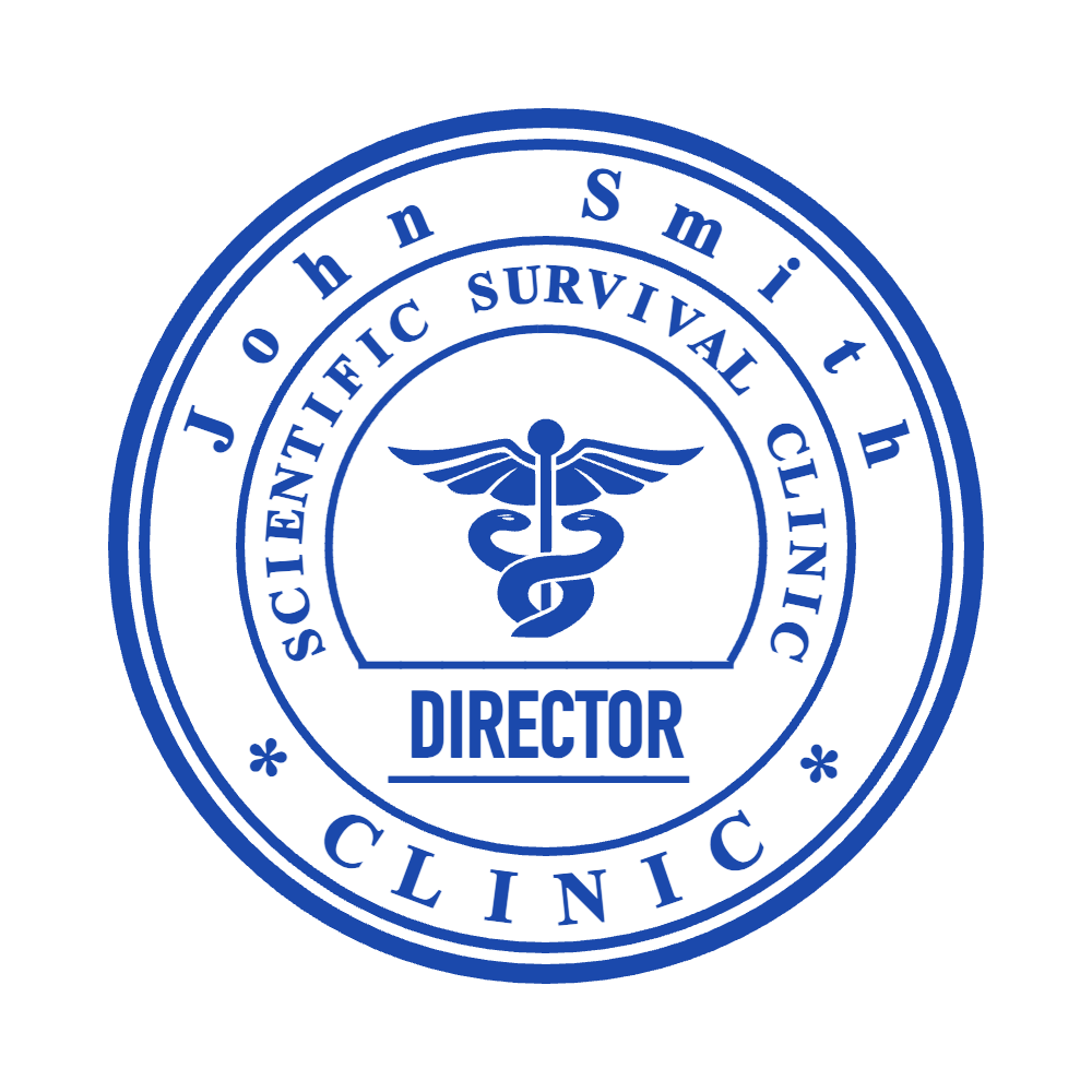 Round Clinic Stamp with Snake Logo, Border, and Text by StampCreatorOnline — 042
