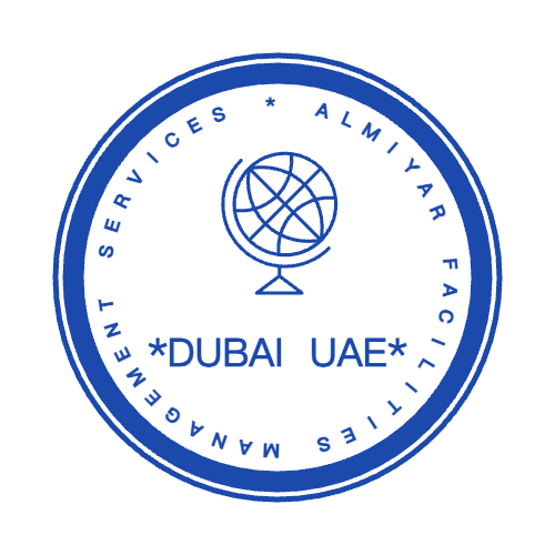 Round Dubai UAE Business Stamp with Globe Logo by StampCreatorOnline — 059