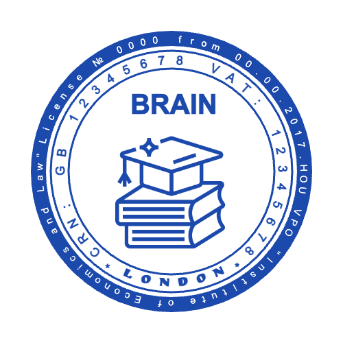 Round Blue Round Rubber Stamp with Book Stack Logo by StampCreatorOnline — 069