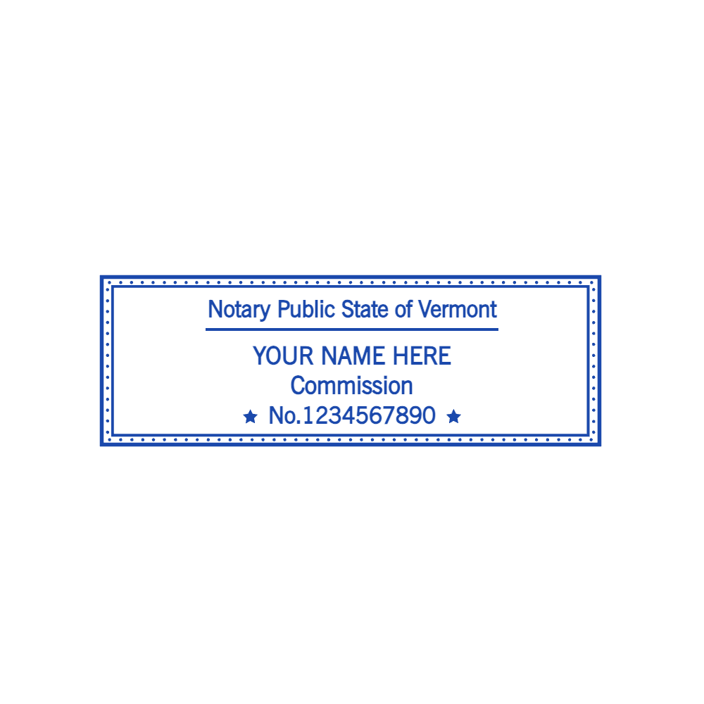 Rectangular 76 × 25 mm Blue Rectangular Notary Public Seal Stamp by StampCreatorOnline — 073