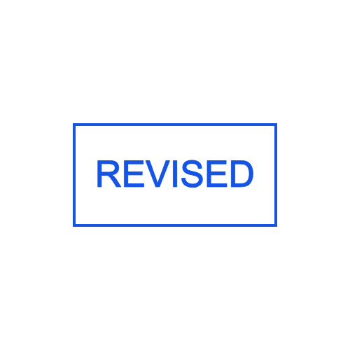 Rectangular Text Stamp with Text: Revised by StampCreatorOnline — 105