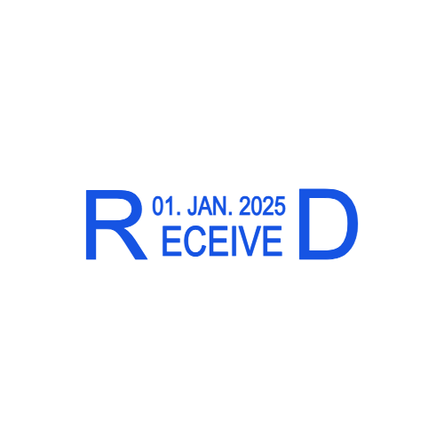 Rectangular Received Date Stamp with Custom Text by StampCreatorOnline — 109