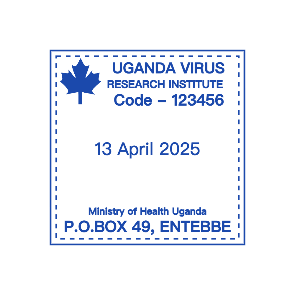 Rectangular Uganda Virus Research Institute Authorization Seal by StampCreatorOnline — 124