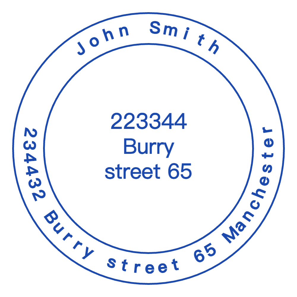 Round Circular Address Stamp by StampCreatorOnline — 131
