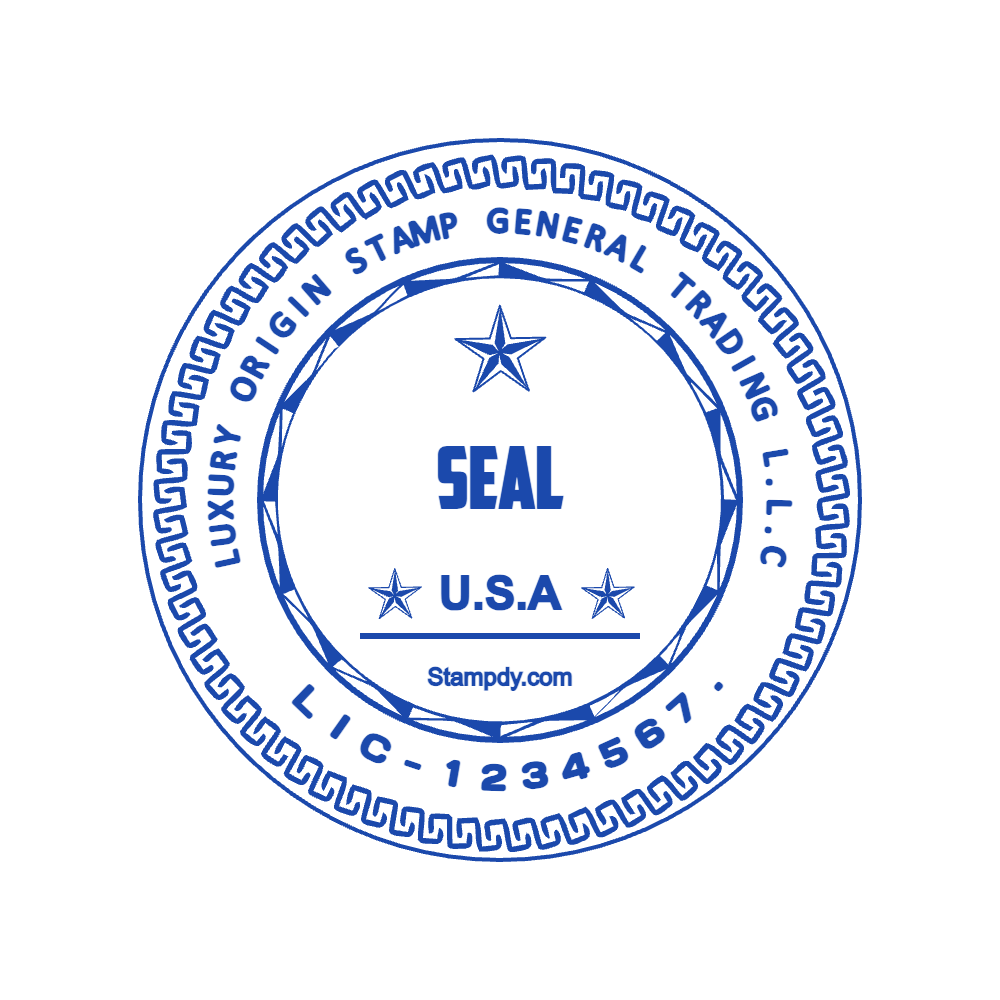 Round USA Trading License Company Seal by StampCreatorOnline — 145