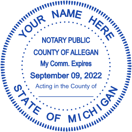 Round Allegan County Michigan Notary Stamp by StampCreatorOnline — 182