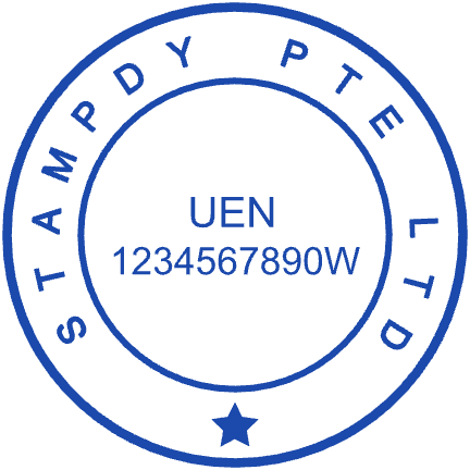 Round UEN-Style Star Rubber Stamp by StampCreatorOnline — 194