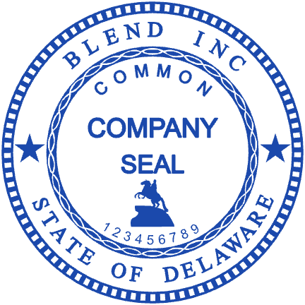 Round Blend Inc State of Delaware Common Seal by StampCreatorOnline — 208