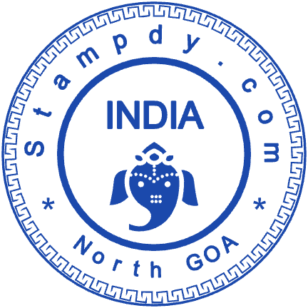 Round North Goa elephant company seal preview from StampCreatorOnline