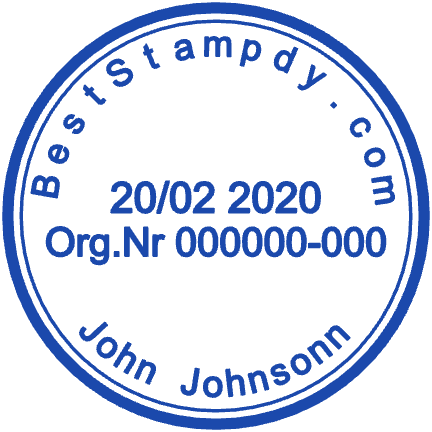 Circular John Johnson organization-number and date seal by StampCreatorOnline