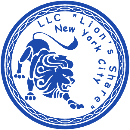 Lion emblem New York LLC company seal designed with StampCreatorOnline