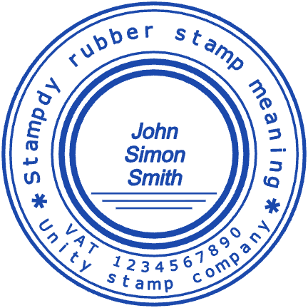 Layered Unity company name and signature seal by StampCreatorOnline