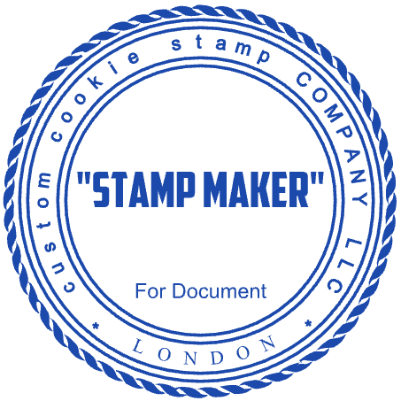 Rope-border London cookie company document seal from StampCreatorOnline