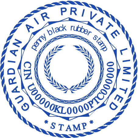 Guardian Air Private Limited CIN and laurel seal by StampCreatorOnline