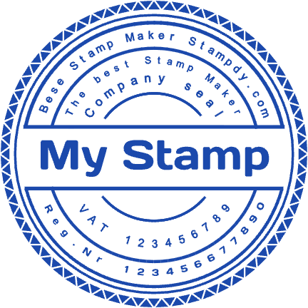 Detailed VAT registration company seal layout from StampCreatorOnline